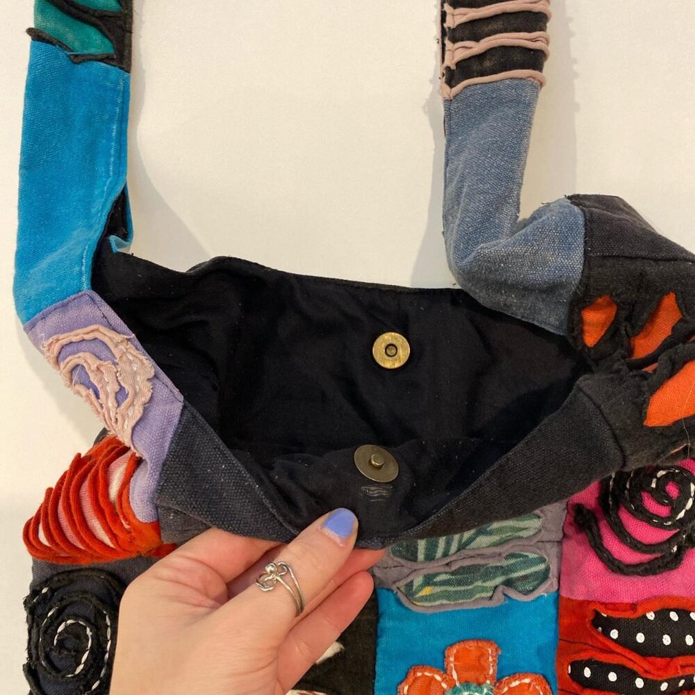 Multi-Colored Boho Patchwork Bag - image 2